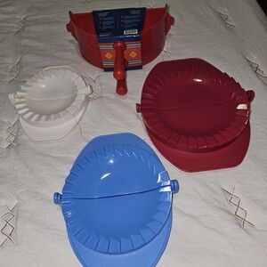 Red, Blue & White Dumpling Maker Set - Unbranded